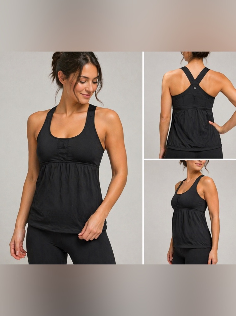 lululemon athletica Black Racerback Tank with Empire Waist